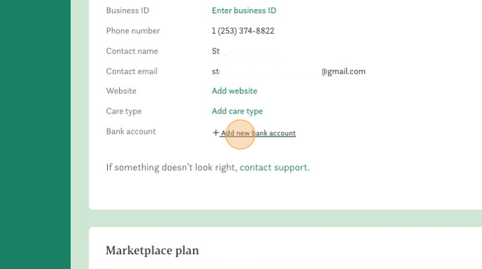 Adding a new bank account to a business profile - Step 7