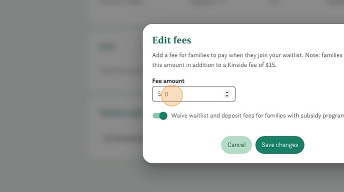 How to Activate Waitlist and Waive Fees on Kinside - Step 4