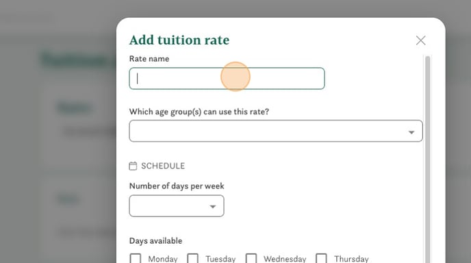 How to add a new tuition rate.  - Step 4
