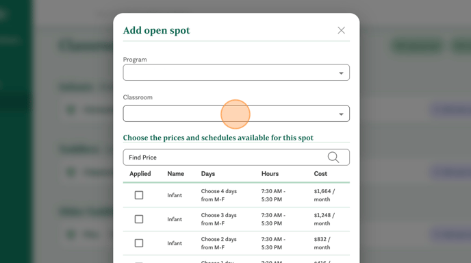 Quickly add or edit an open spot - Step 4-1