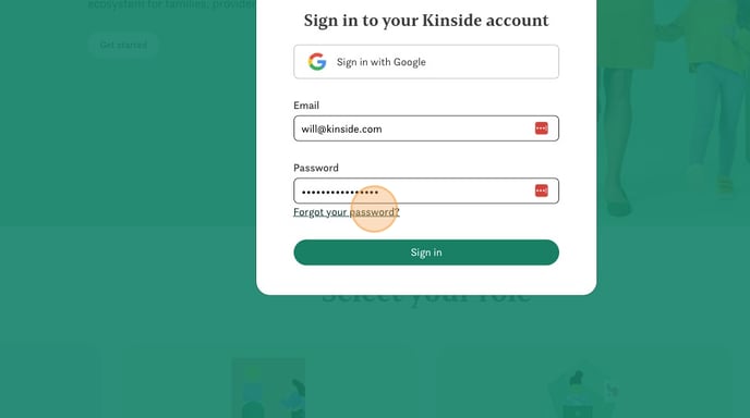 Resetting Kinside password using keyboard shortcuts. - Step 7
